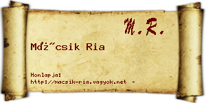 Mácsik Ria névjegykártya