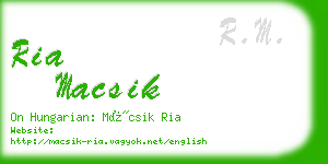 ria macsik business card